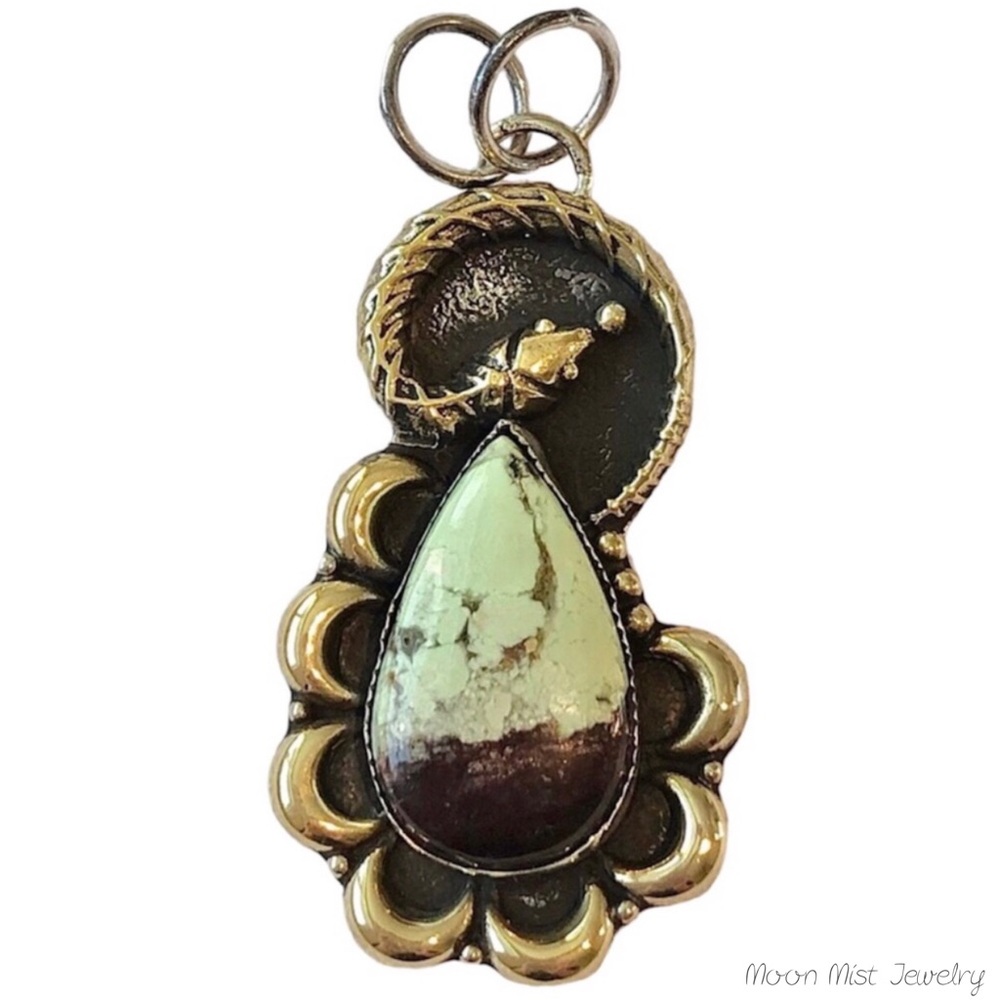 Lemon Chrysoprase moon pendant